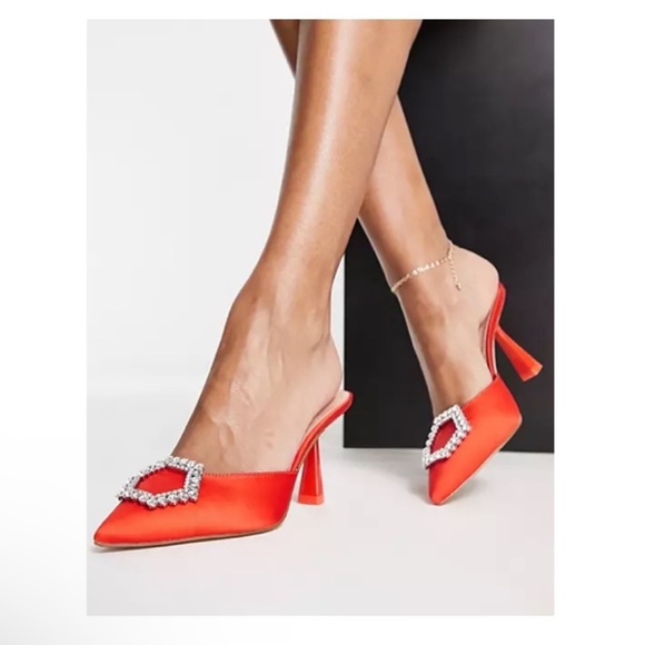 Steve Madden Shoes - New! STEVE MADDEN Luxe City Embellished Satin Heeled Mules